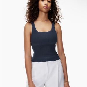 Aritzia Sculpt knit square neck sleeveless top
